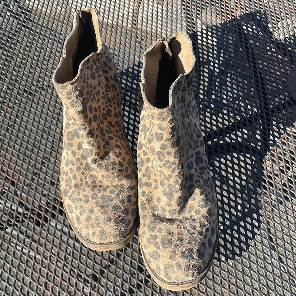 Cheetah print booties